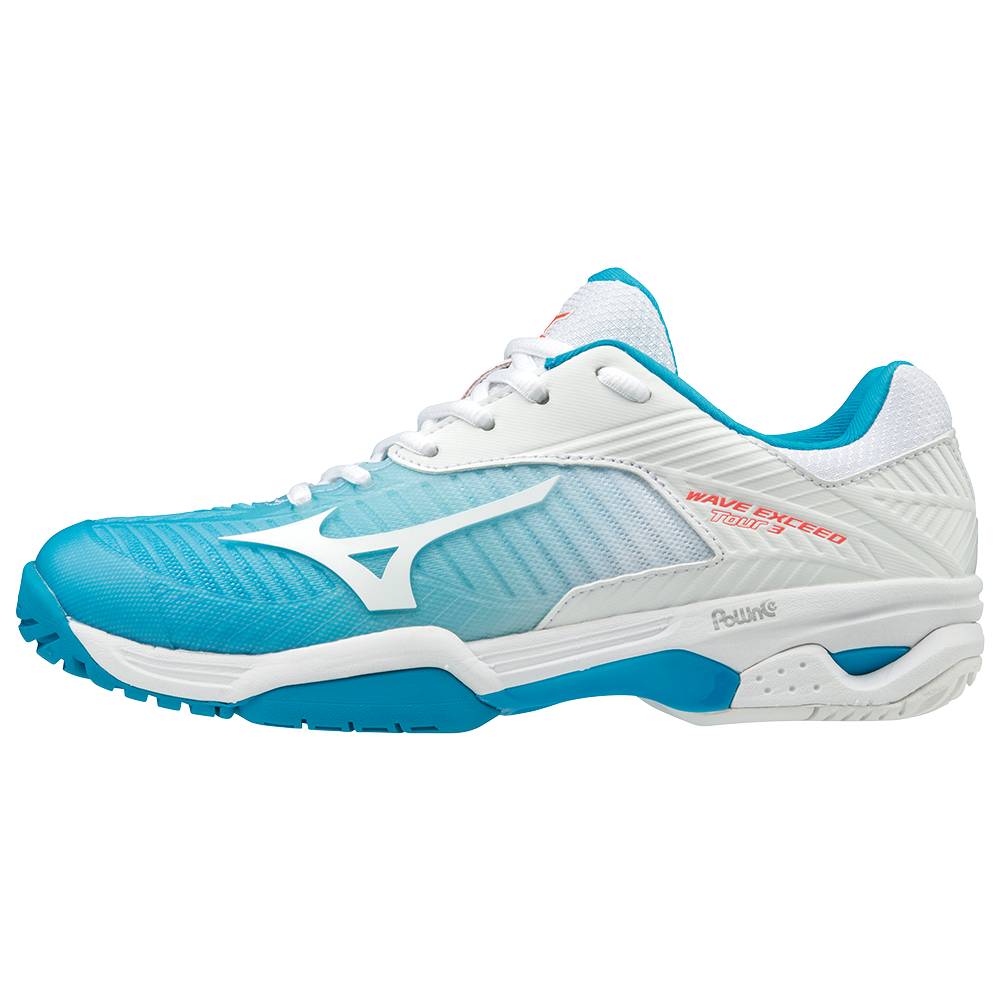 Zapatos De Tenis Mizuno Wave Exceed Tour 3 AC Para Mujer Azules/Coral 4892037-SC